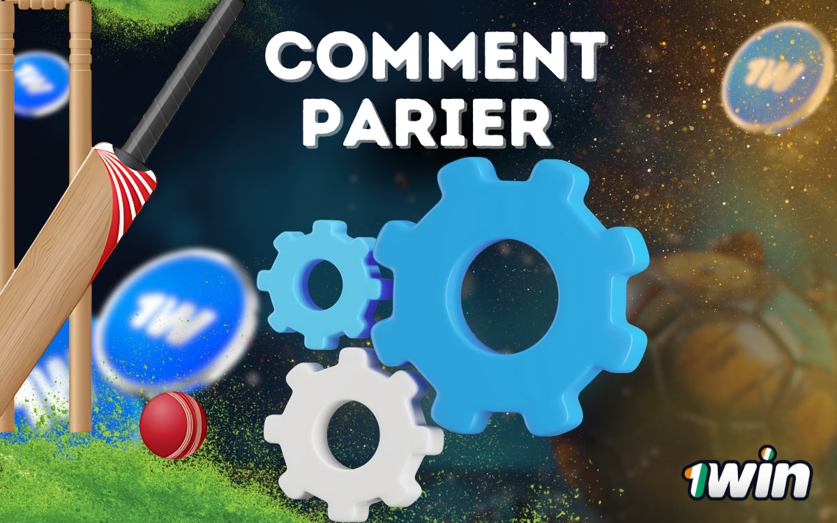 La procédure de placement d'un pari sur le cricket sur la plateforme 1Win. 